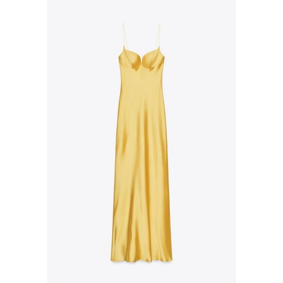 ZARA LONG SATIN DRESS - Picture 5 of 7